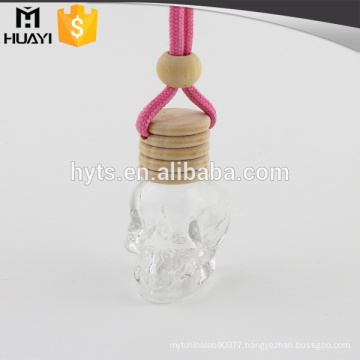 wholesale clear empty glass car perfume skull bottle